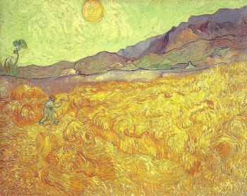 Wheat Fields with Reaper at Sunrise II
